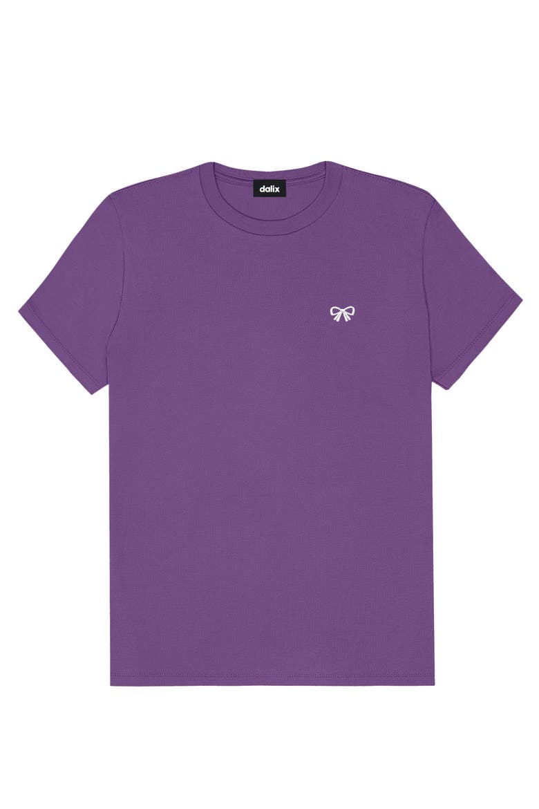 Womens Bow Jersey Tee, Alternate, color, Purple