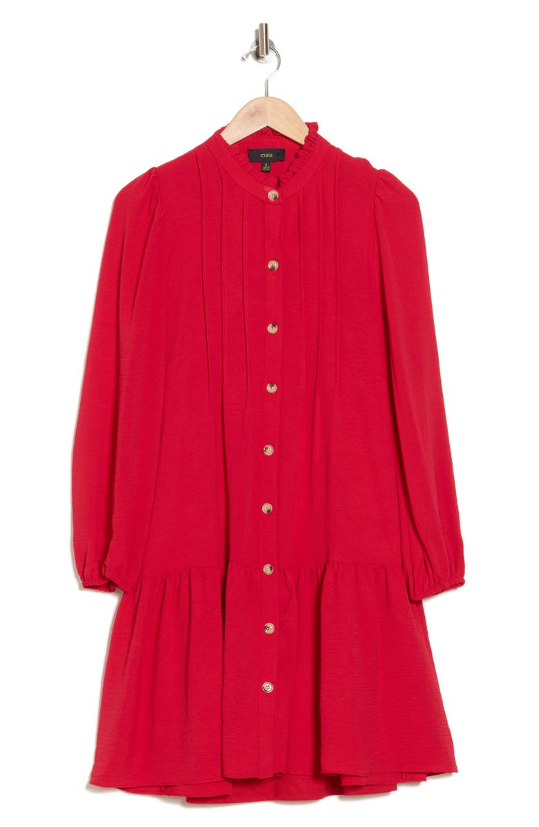 Julia Jordan Pleated Long Sleeve Dress, Alternate, color, 