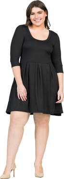 24seven Comfort Apparel Plus Size Fit and Flare Dress