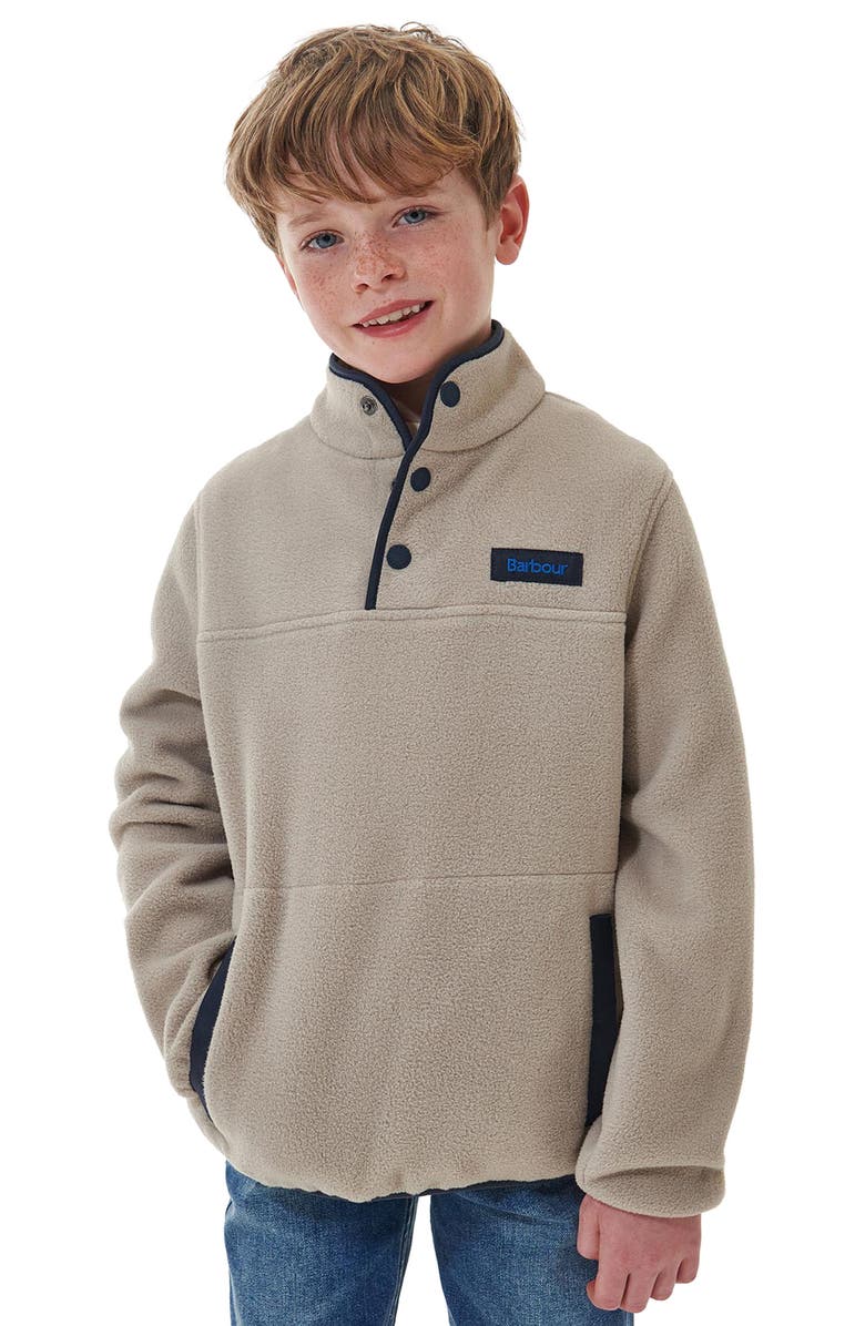 Barbour Kids' Snap Placket Fleece Pullover, Alternate, color, 