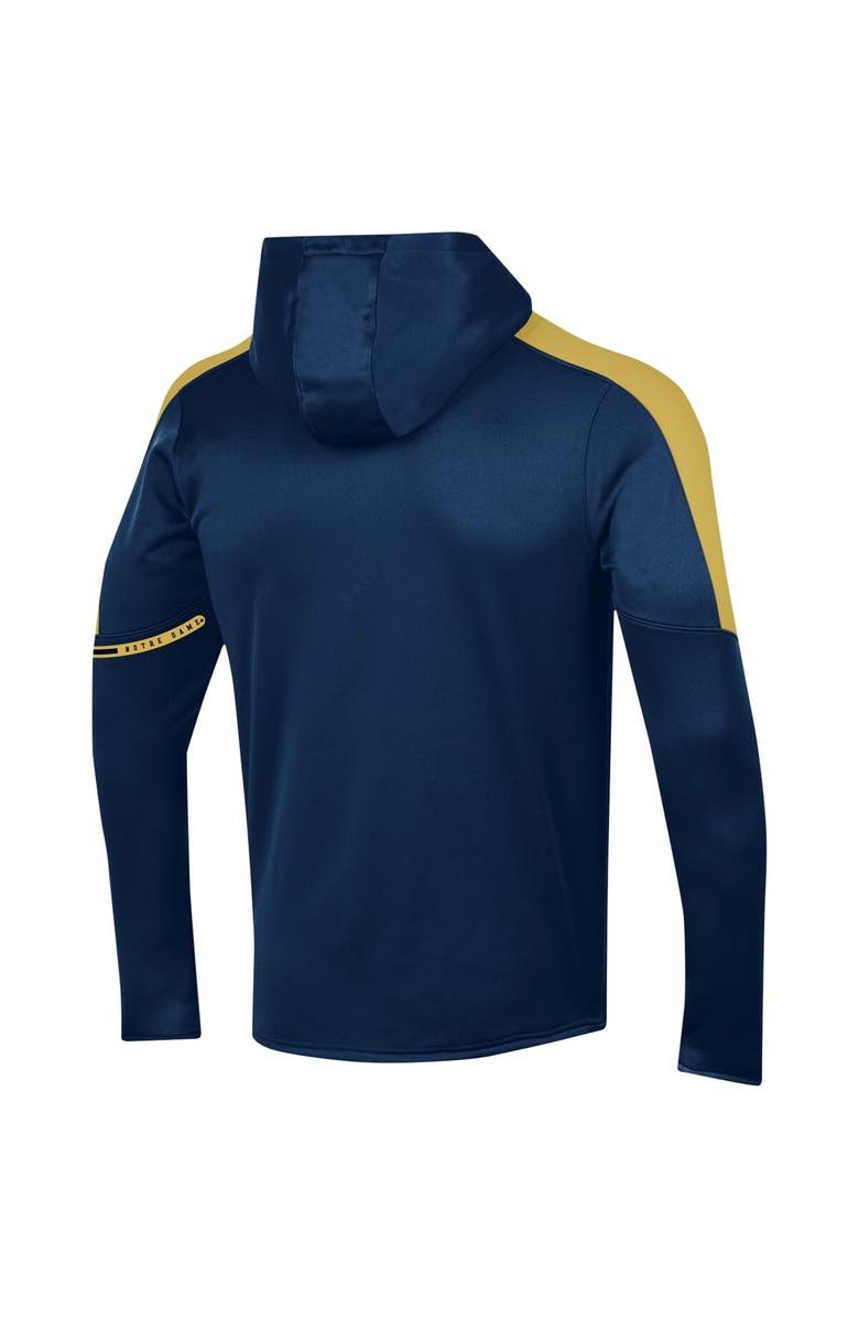 Under Armour Men's Under Armour Navy Notre Dame Fighting Irish 2023 Sideline Quarter-Zip Hoodie, Alternate, color, 