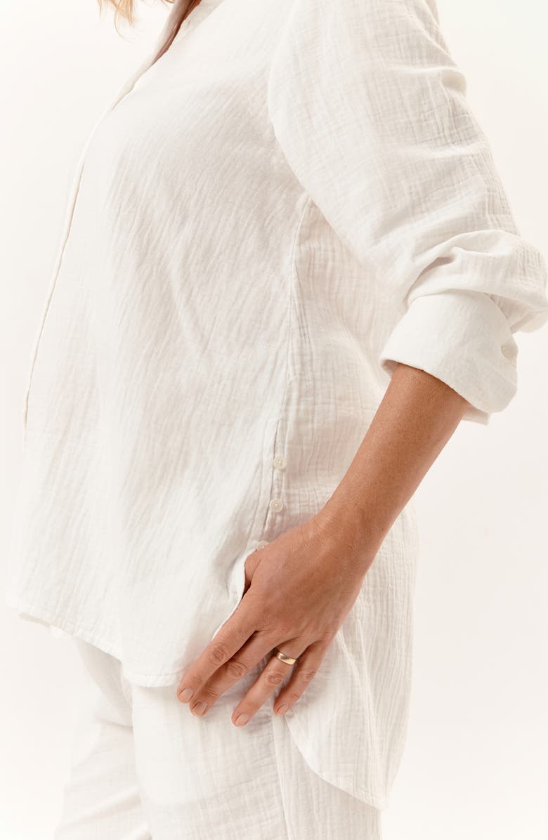 Nom Maternity The Everyday Gauze Maternity Button-Up Shirt, Alternate, color, 