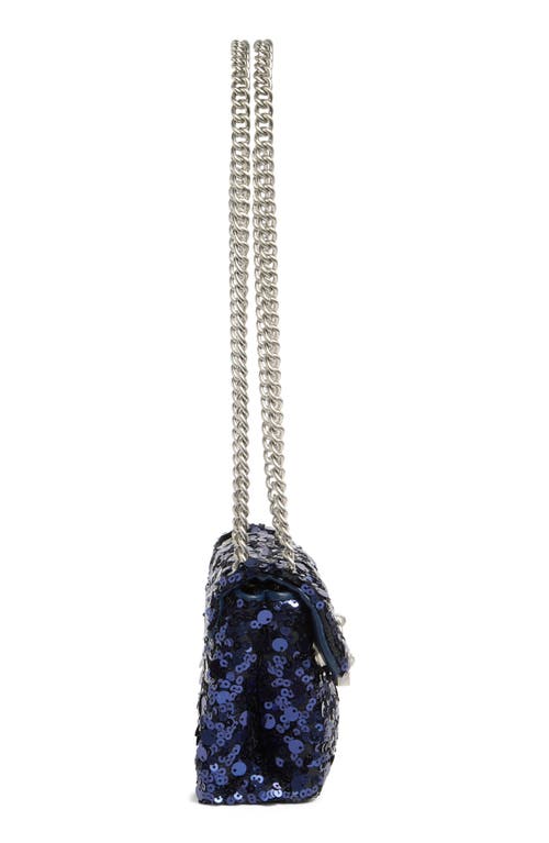 Kurt Geiger London Sequin Mini Braxton Crossbody Bag In Blue