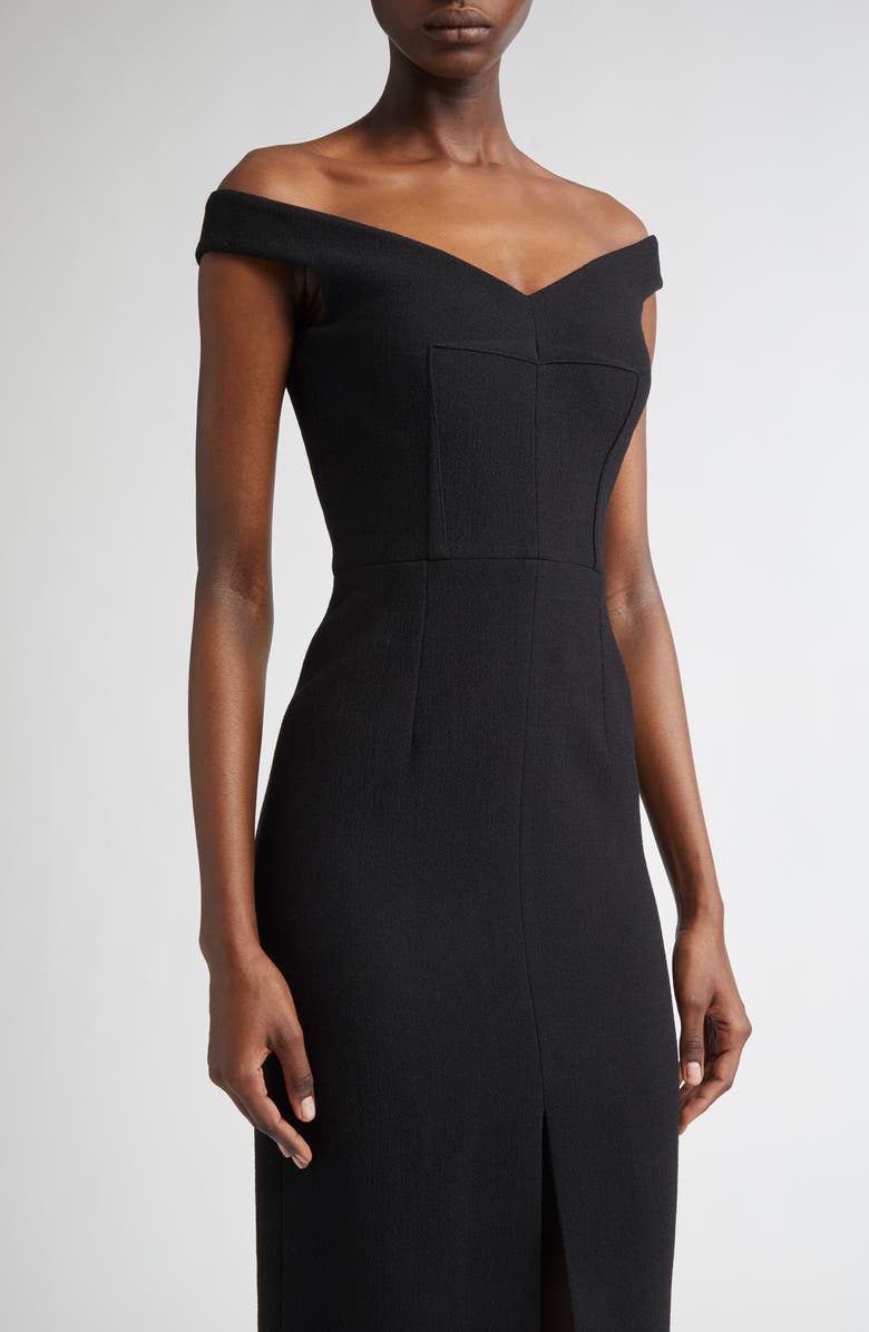 Michael Kors Collection Off the Shoulder Sheath Dress, Alternate, color, Black