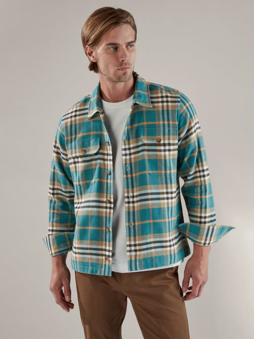 Robert Talbott Adams Shirt Jacket in Teal Multi 