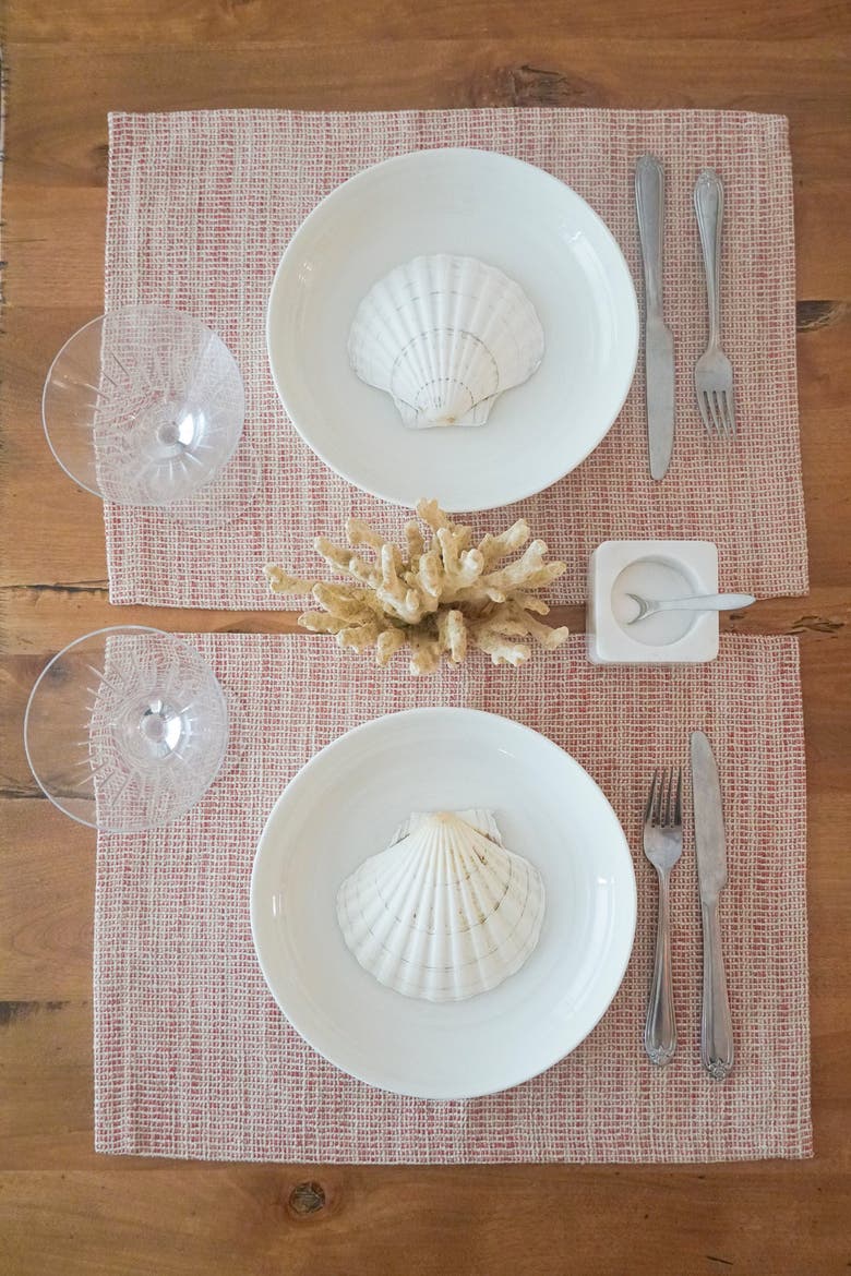 Seaside Smooth Indoor Outdoor Placemat, Alternate, color, Red