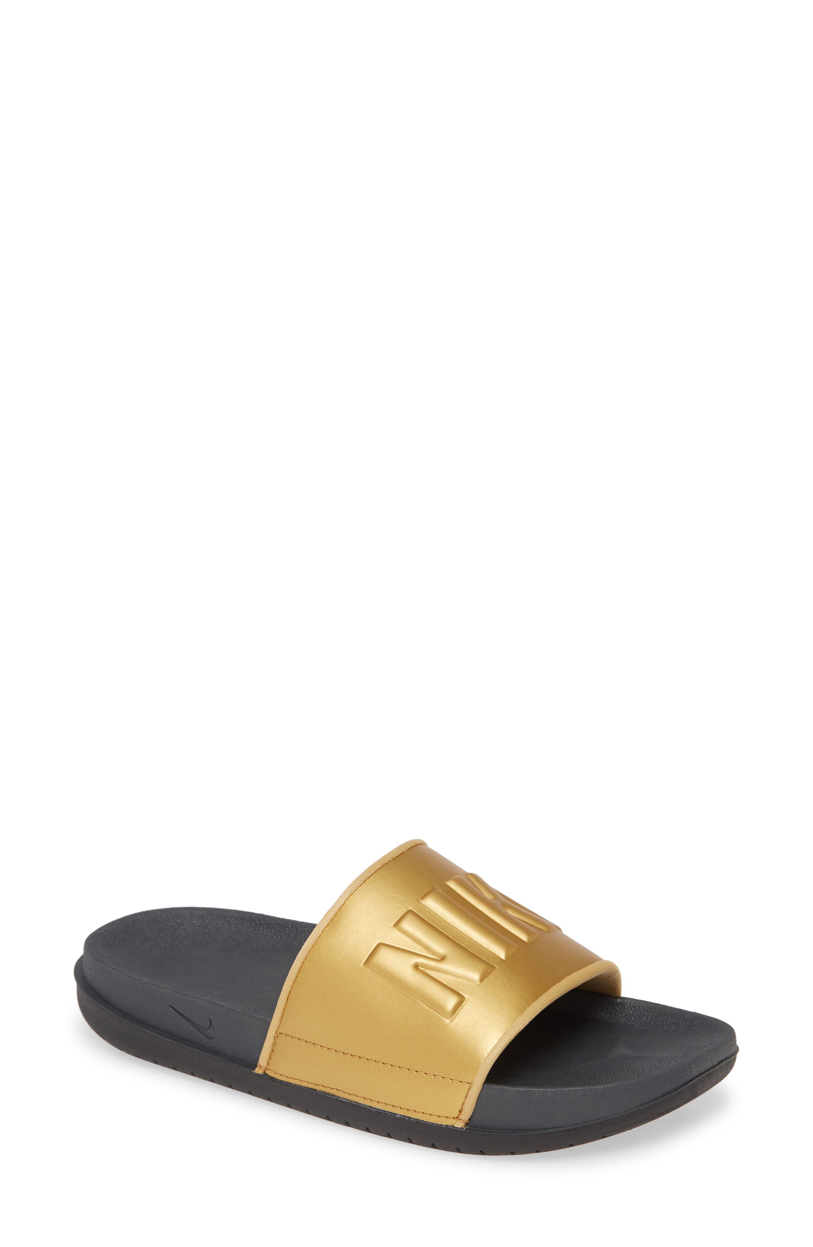 Offcourt Sport Slide, Main, color, ANTHRACITE/ GOLD/ BLACK
