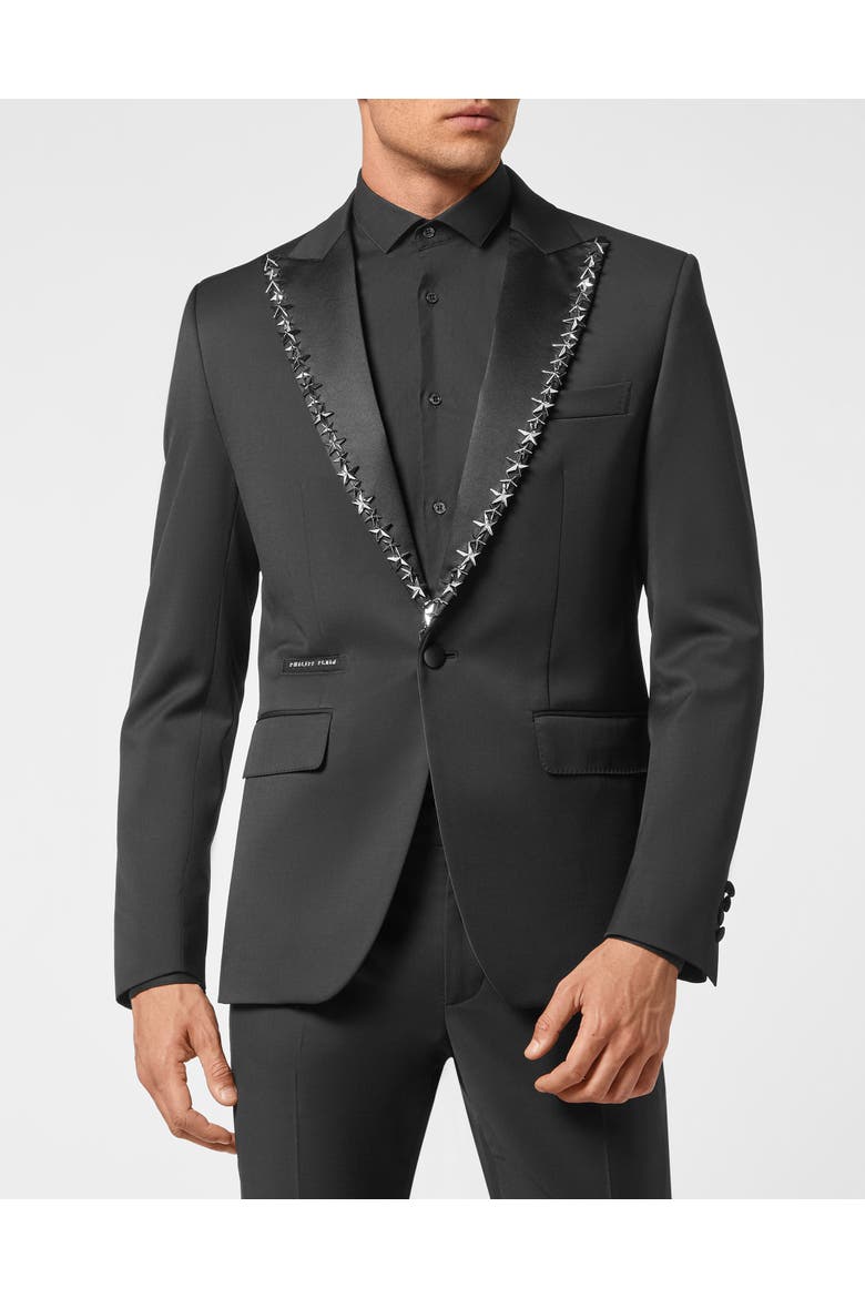 Star Stud Wool Evening Blazer Men, Main, color, black