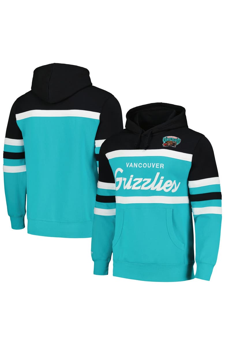 Mitchell & Ness Men's Mitchell & Ness Turquoise/Black Vancouver Grizzlies Head Coach Pullover Hoodie, Main, color, Turquoise