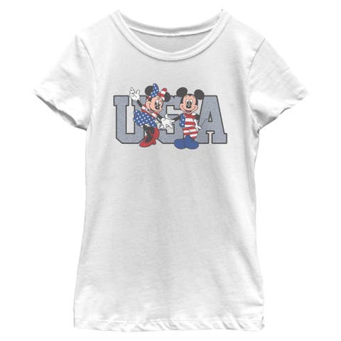 Girl's Mickey & Friends The American Couple  Graphic T-Shirt