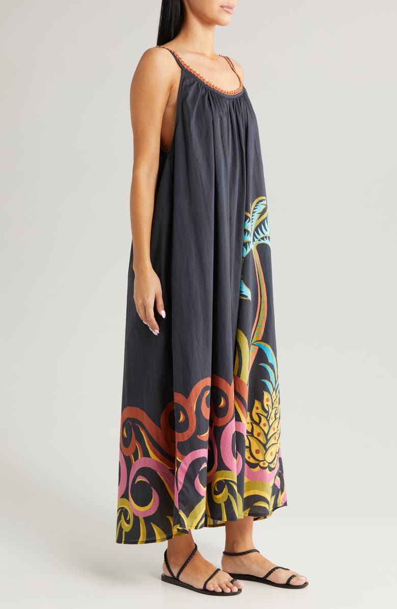 FARM Rio Pineapple Wave Cotton Cover-Up Dress, Alternate, color, 