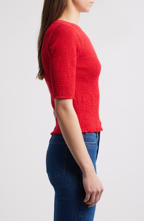 Shop Nation Ltd Beverly Smock Pima Cotton Top In Red Shoes