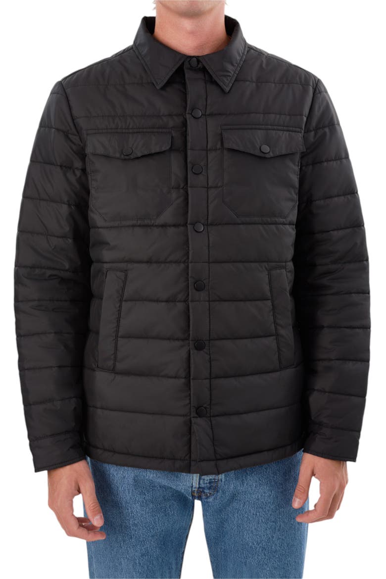 Quilted Trucker Jacket, Main, color, BLACK