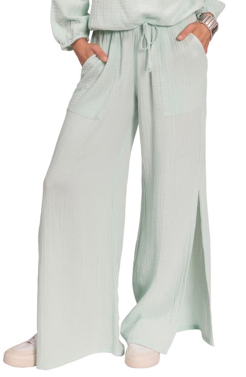 Riley Cotton Gauze Split Hem Pants