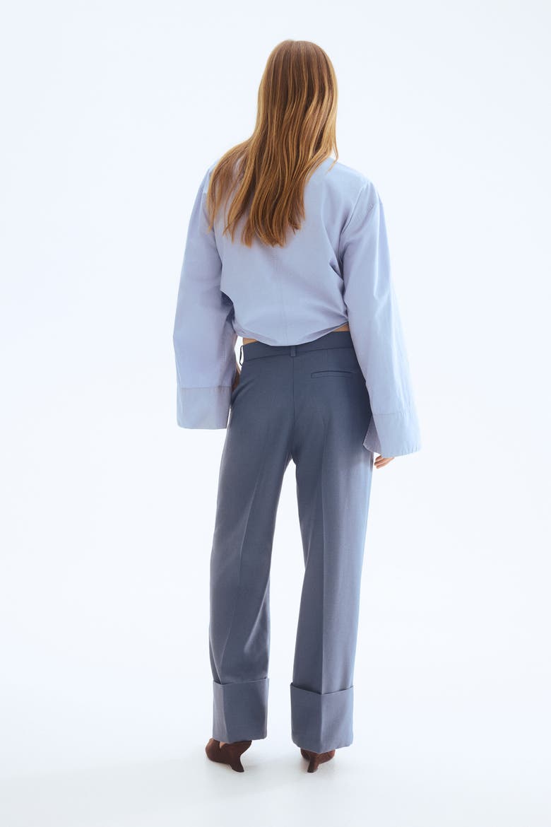 Tailored Twill Trousers, Alternate, color, Dusty blue