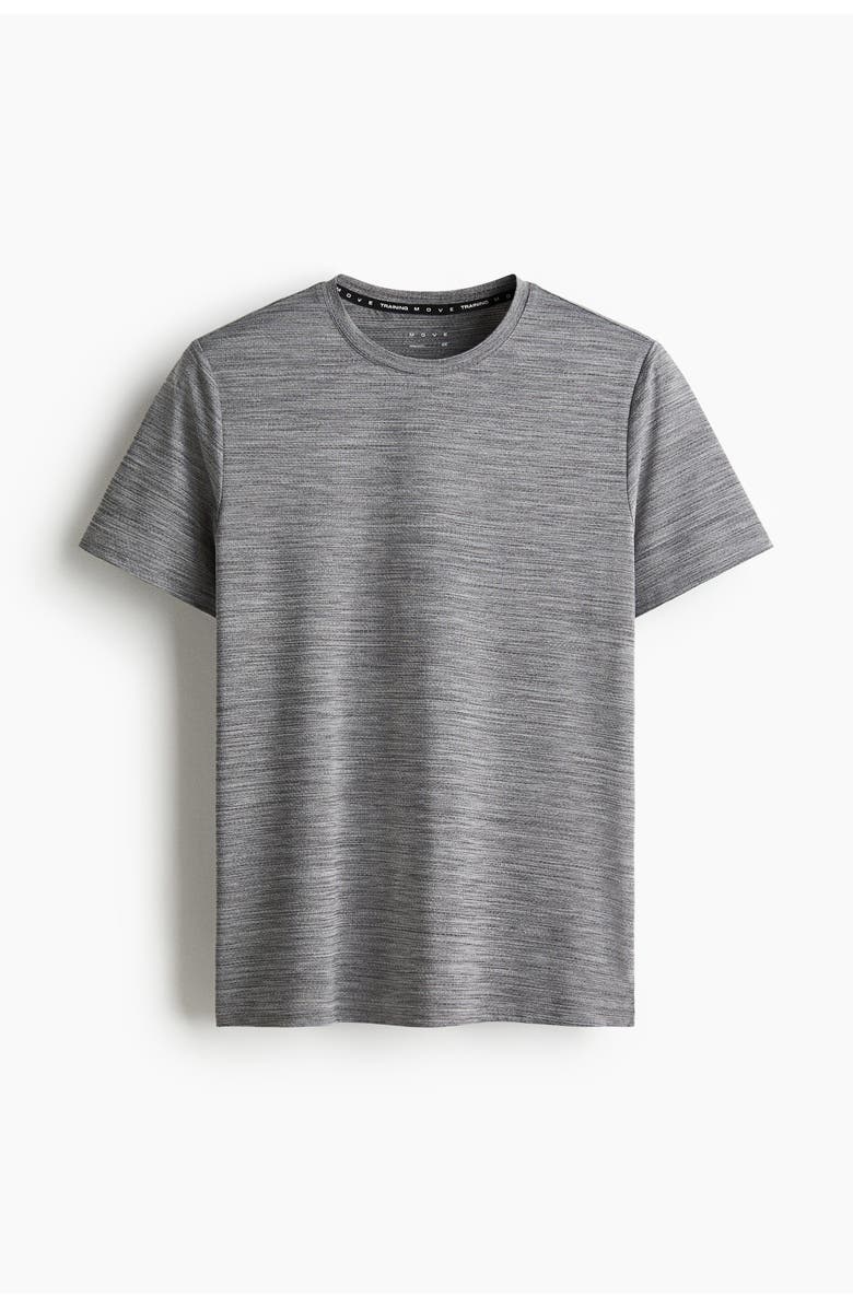 H&M Mesh Sports T-shirt With Drymove, Alternate, color, Gray Melange