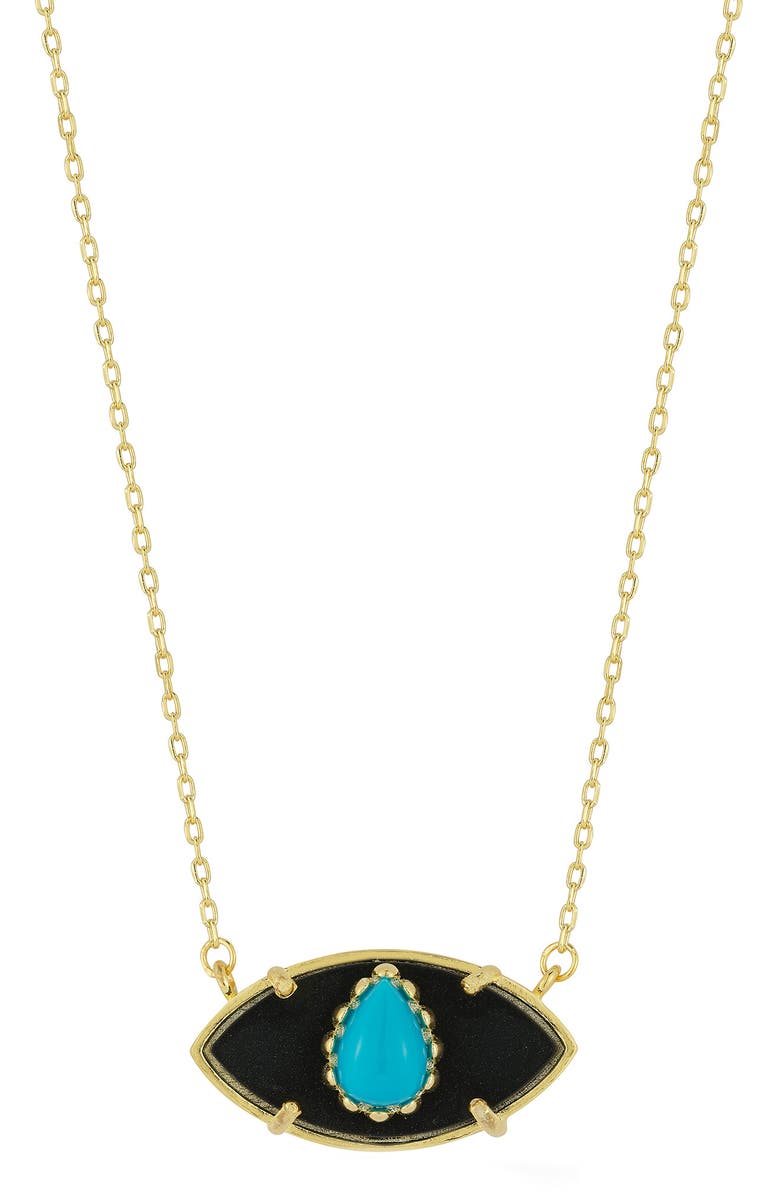 SPHERA MILANO Evil Eye Pendant Necklace, Main, color, Gold Multi