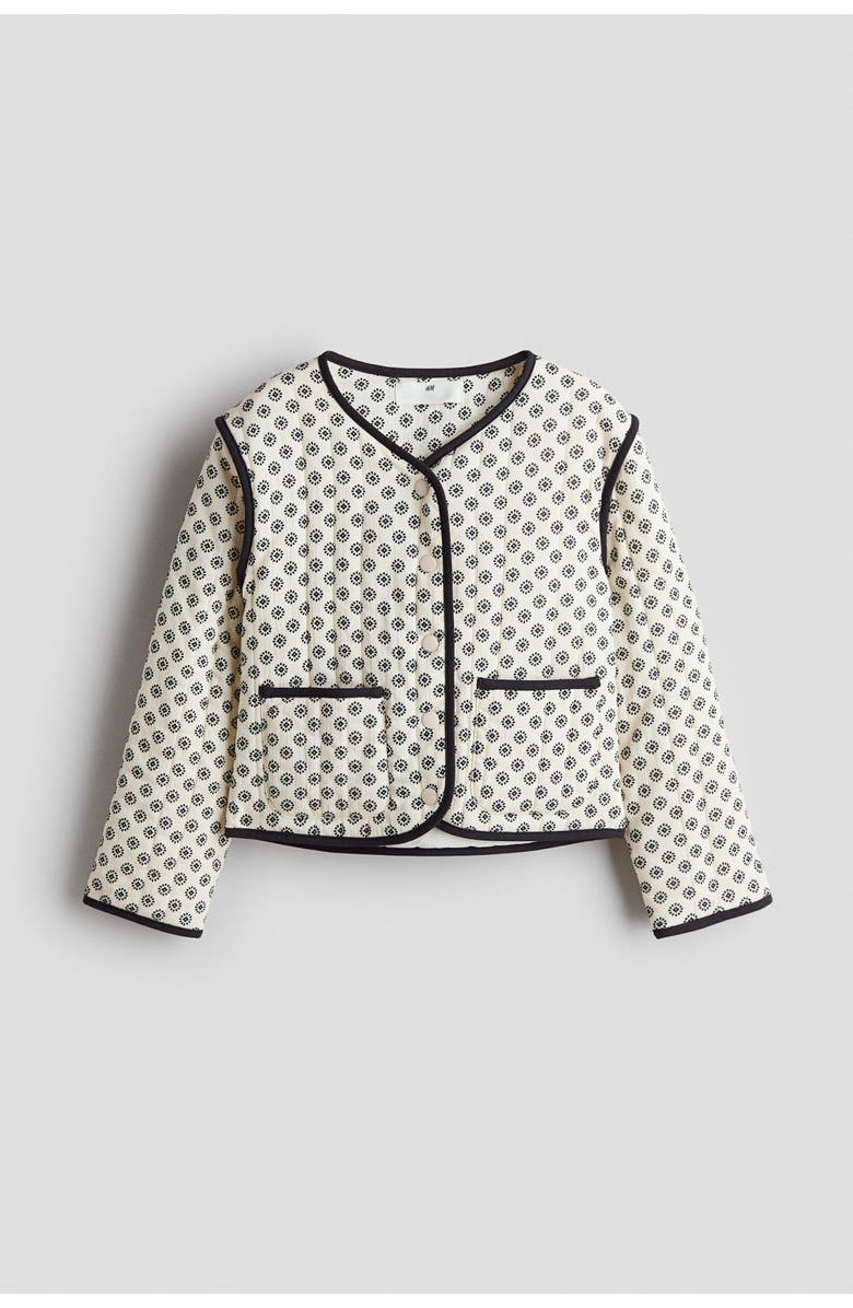 H&M Quilted Cotton Jacket, Main, color, Cream/Patterned