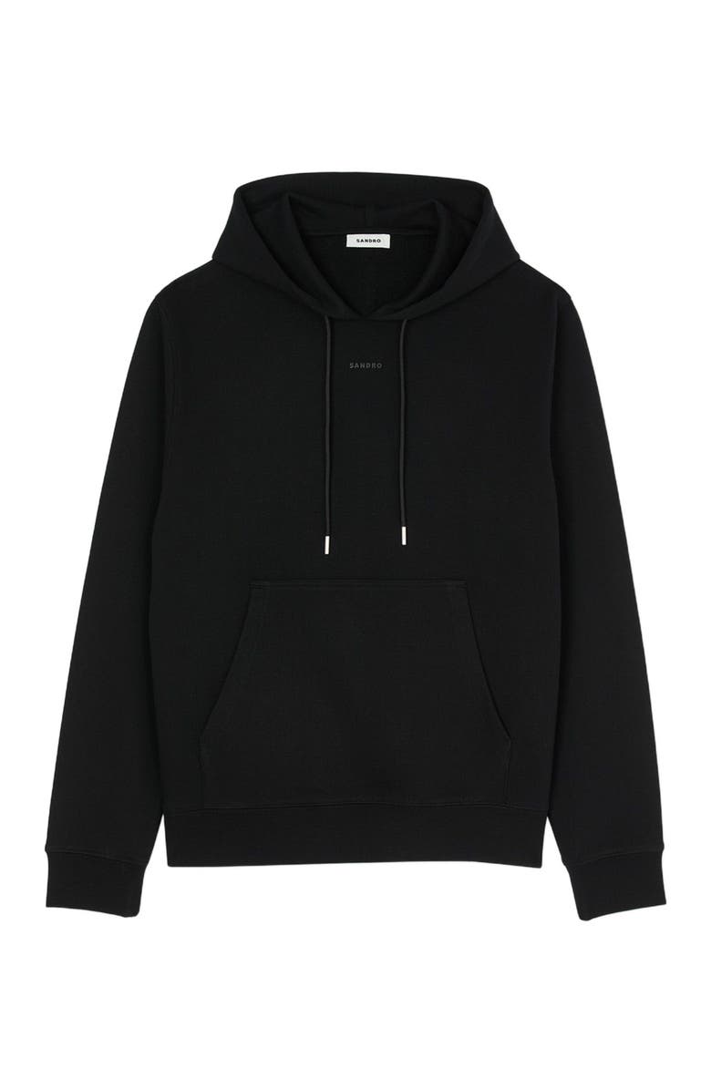 SANDRO Logo hoodie, Alternate, color, Black