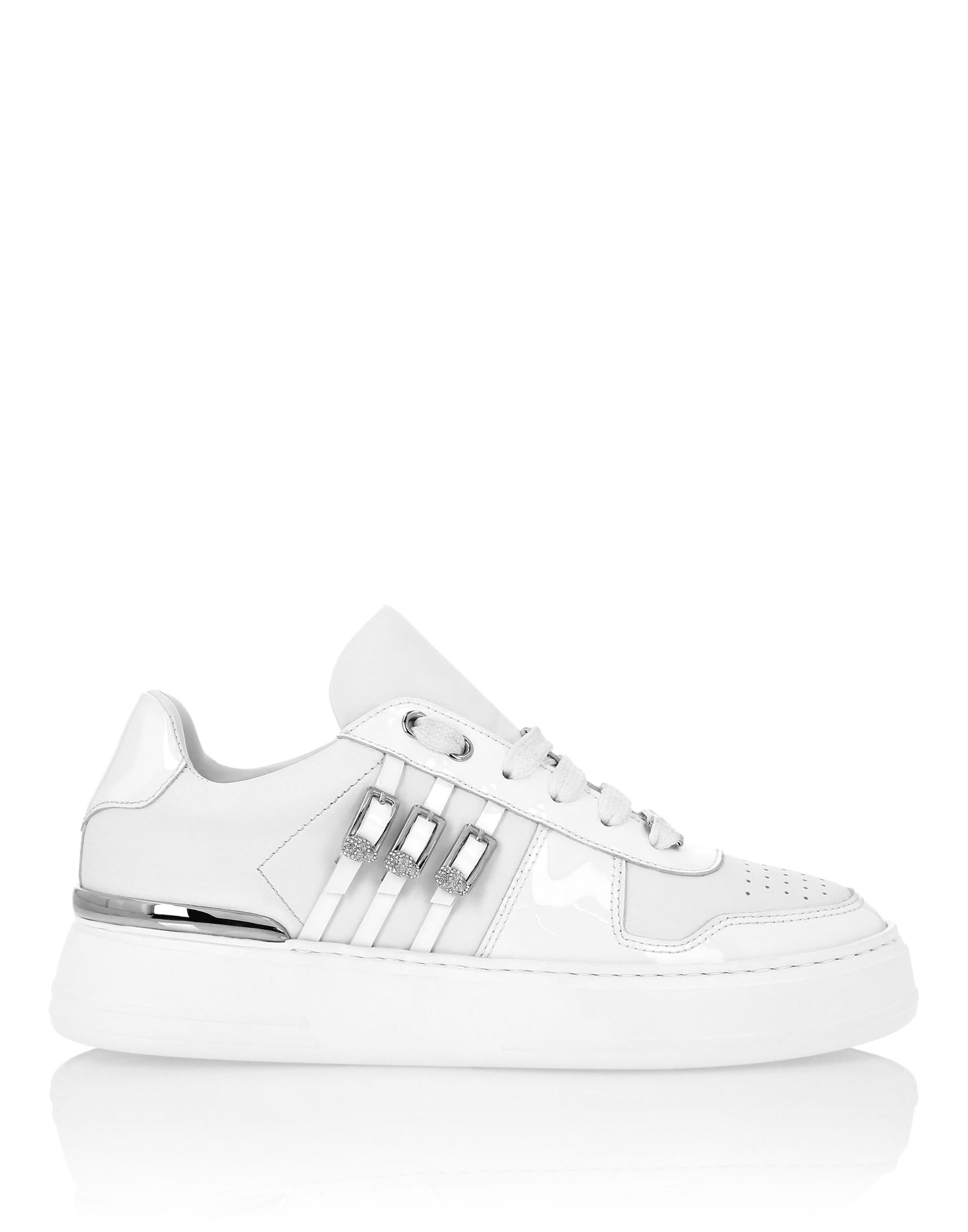 Low Top Sneakers Belts Skull Women, Alternate, color, white