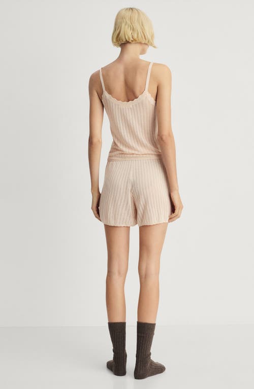 Mango Pointelle Pajama Shorts In Pink