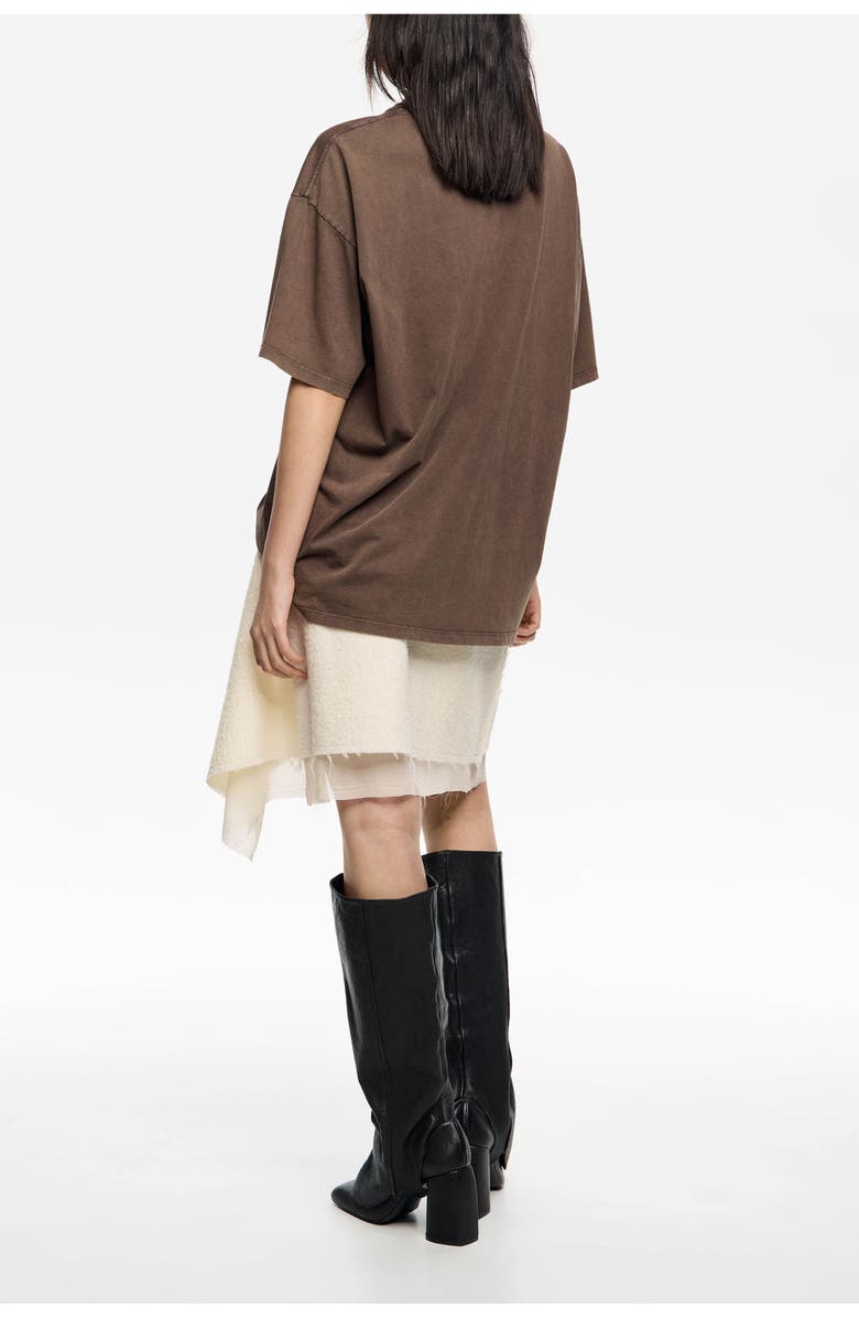 Bimba y Lola Off- Wool Wrap Mini Skirt, Alternate, color, Off White