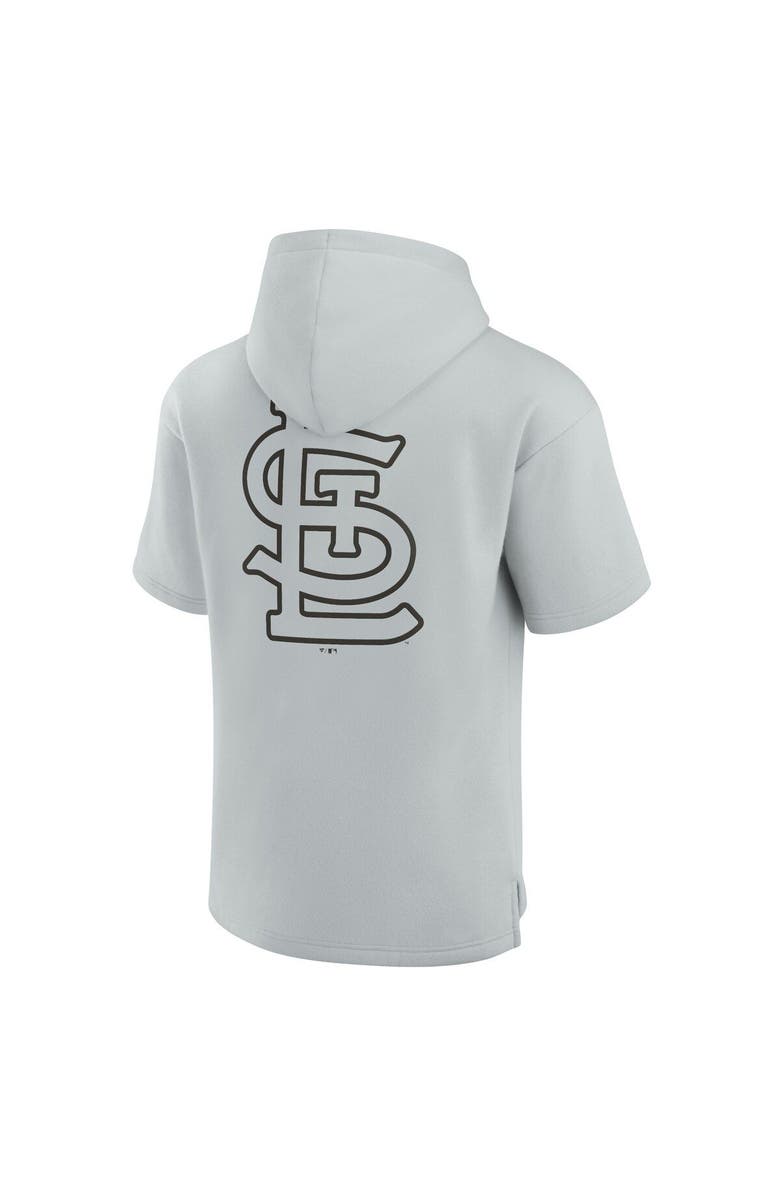 Fanatics Signature Unisex Fanatics Signature Gray St. Louis Cardinals Elements Super Soft Fleece Short Sleeve Pullover Hoodie, Alternate, color, Gray
