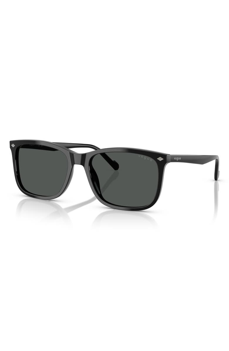 VOGUE 57mm Pillow Sunglasses, Alternate, color, Black