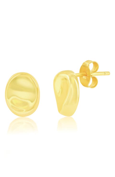 Polished Oval Stud Earrings