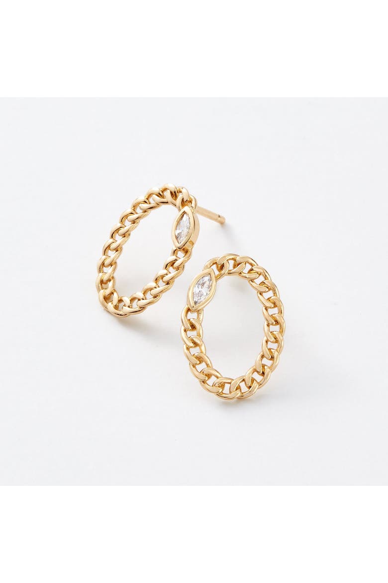 Cassia Curb Chain Oval Studs, Main, color, Gold