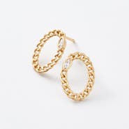 Sara Patino Cassia Curb Chain Oval Studs