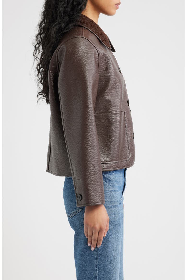 Terra Faux Shearling Jacket, Alternate, color, WALNUT