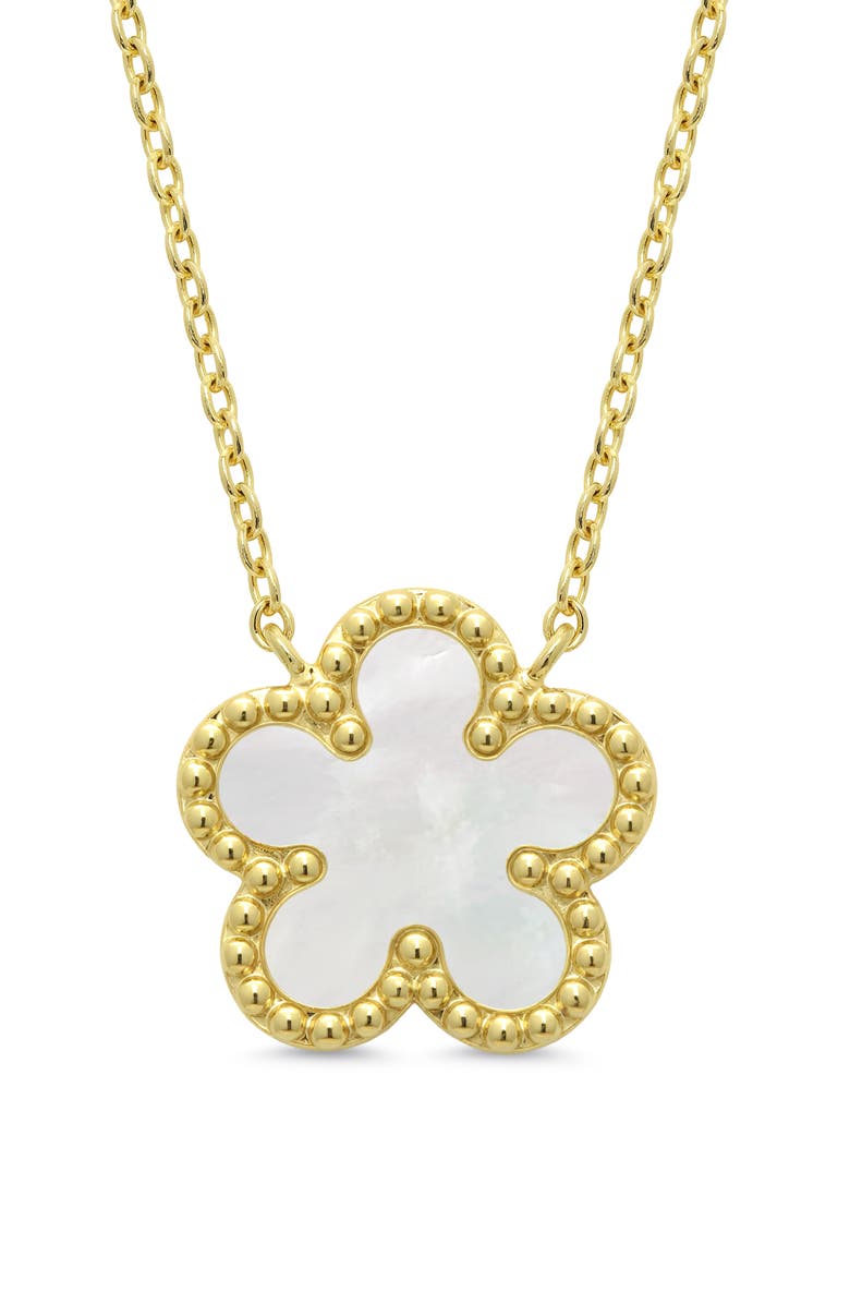Lily Nily MOP FLOWER NECKLACE, Main, color, Gold