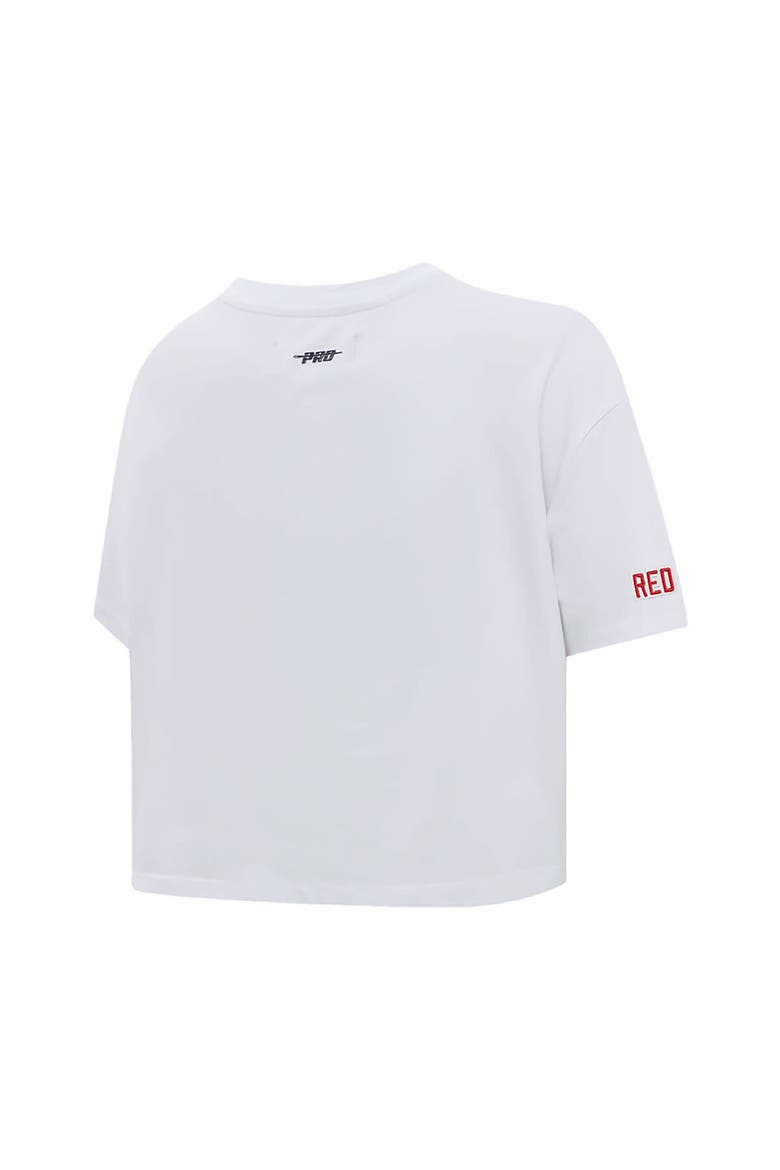 Women's Pro Standard White Detroit Red Wings Boxy Script Tail Cropped T-Shirt, Alternate, color, White