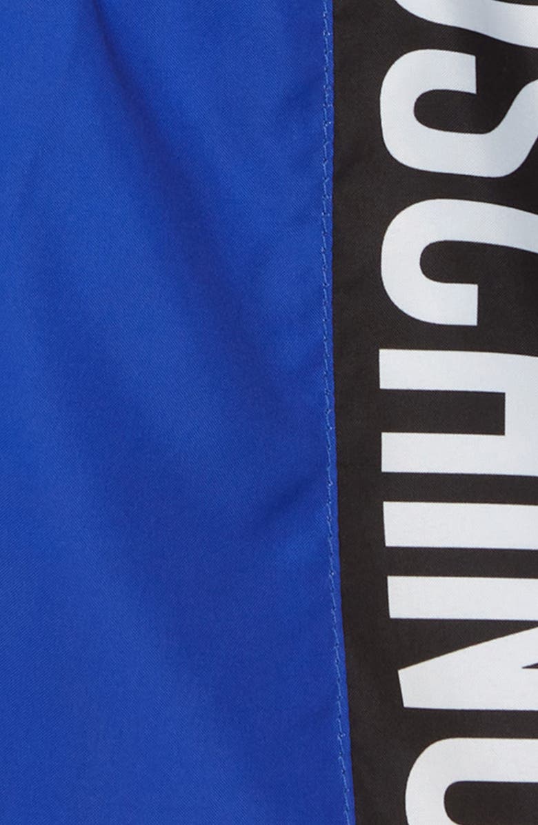 Moschino Kids' Logo Swim Trunks, Alternate, color, 