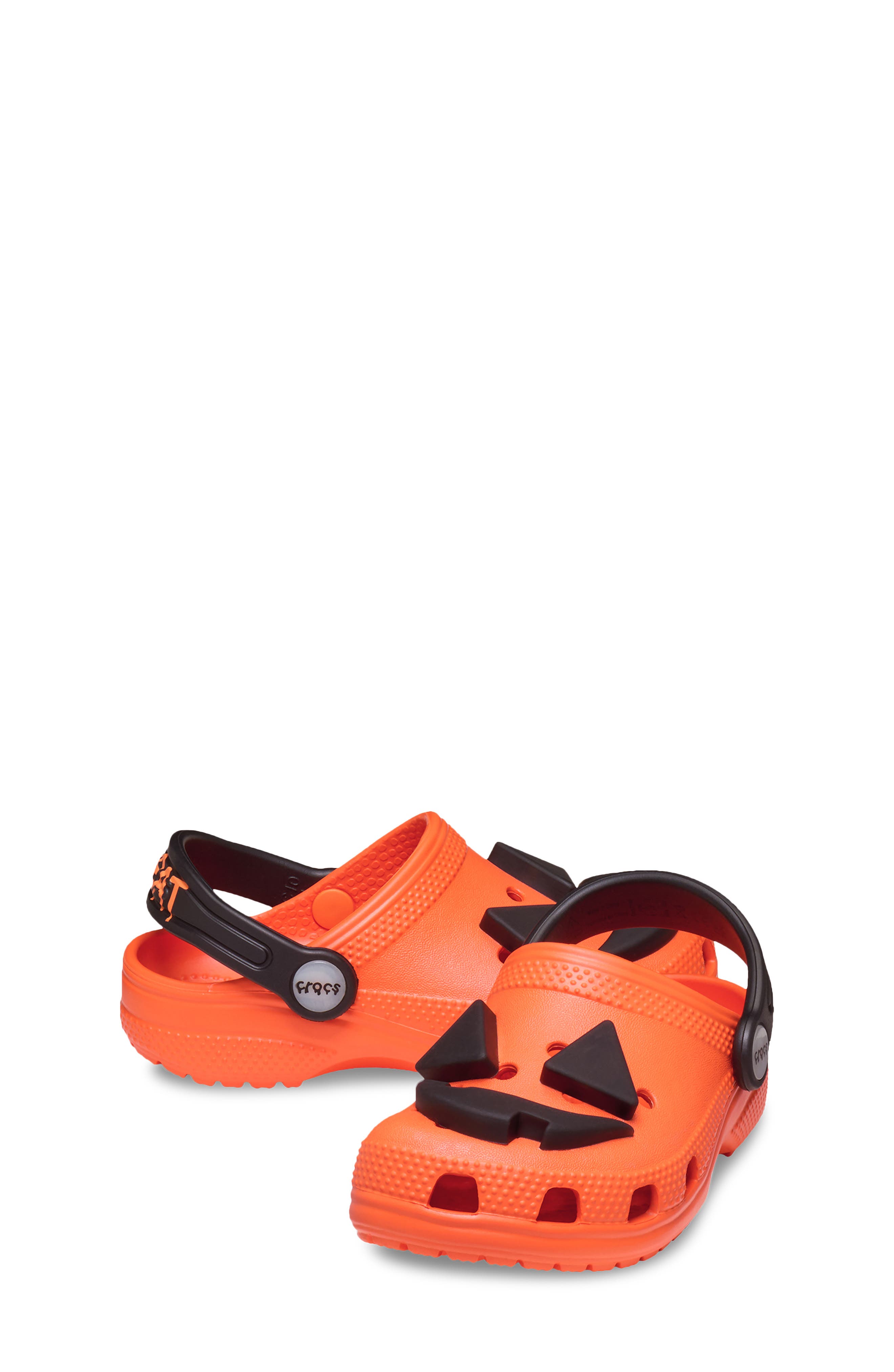 CROCS Kids' Jack-O'-Lantern Light-Up Classic Clog, Alternate, color, Orange