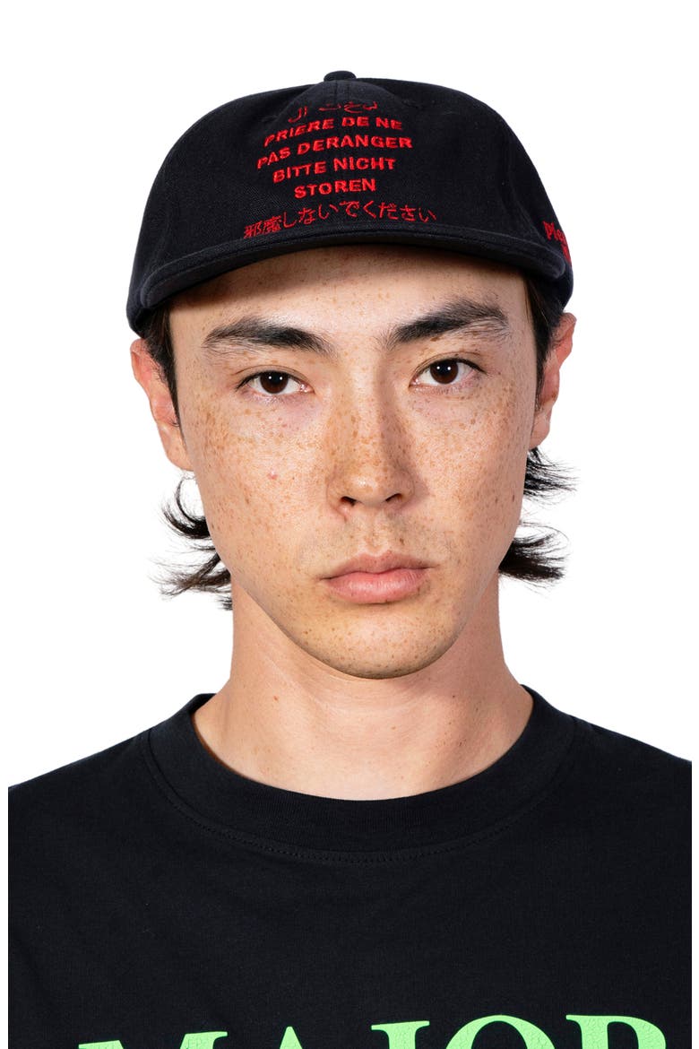 Disturb Cotton Twill Baseball Cap, Alternate, color, BLACK