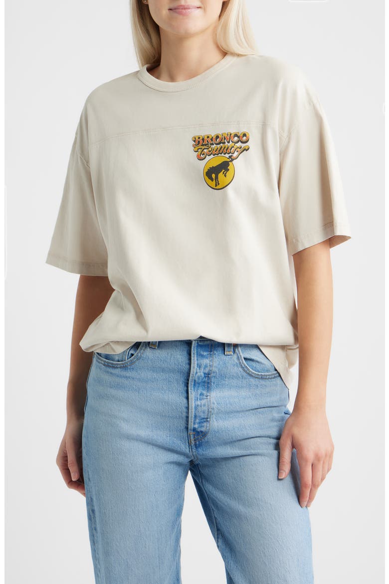 Bronco Graphic Print Cotton T-Shirt, Main, color, BIRCH