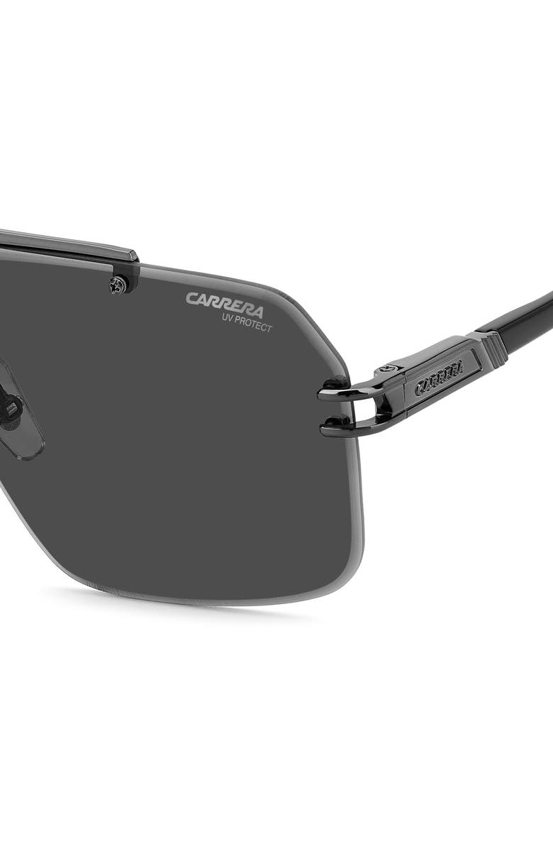 Carrera Eyewear 63mm Oversize Aviator Sunglasses, Alternate, color, Dark Ruthenium Black