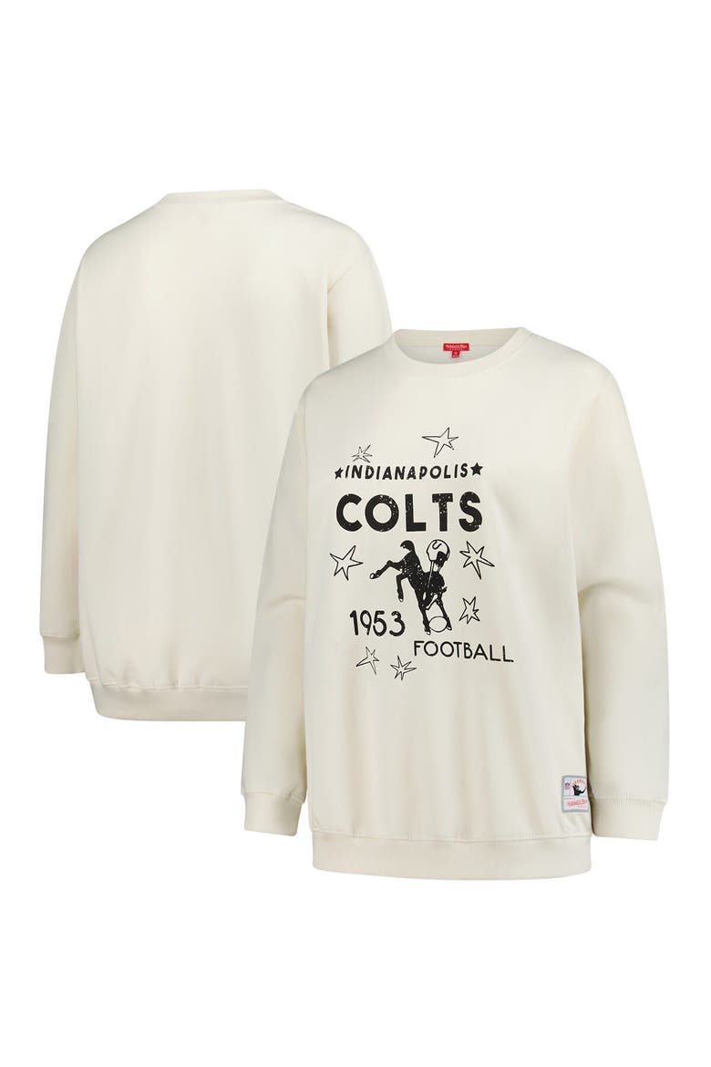 Women's Mitchell & Ness Cream Indianapolis Colts Plus Size Shooting Star Sweatshirt, Main, color, Cream