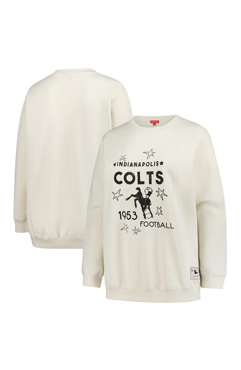 Mitchell & Ness Women's Mitchell & Ness Cream Indianapolis Colts Plus Size Shooting Star Sweatshirt, Main, color, Cream