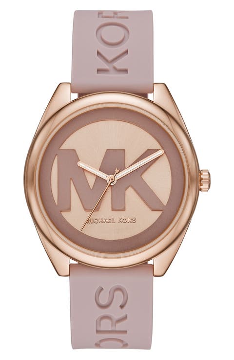 Michael Kors Janelle Silicone Strap Watch, 42mm