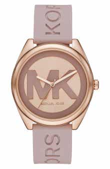 MICHAEL Michael Kors Michael Kors Janelle Silicone Strap Watch, 42mm