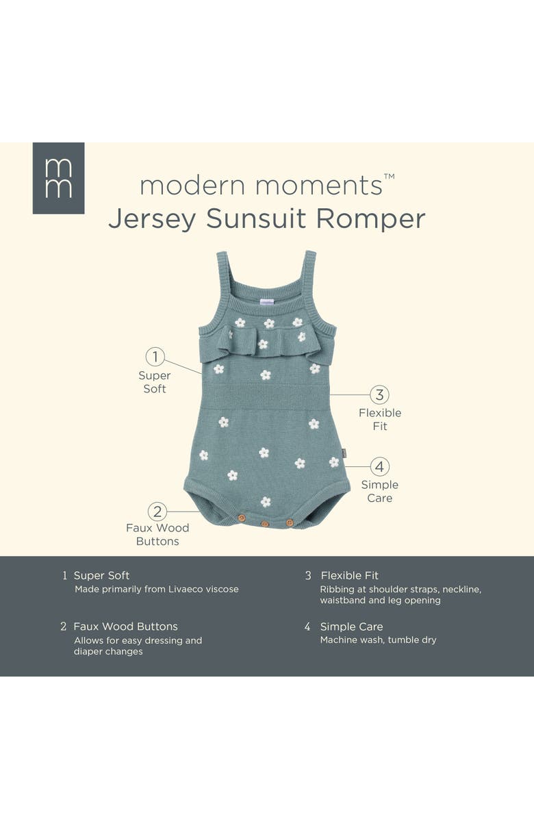 Modern Moments<sup>™</sup> by Gerber Jersey Sunsuits, Alternate, color, Teal