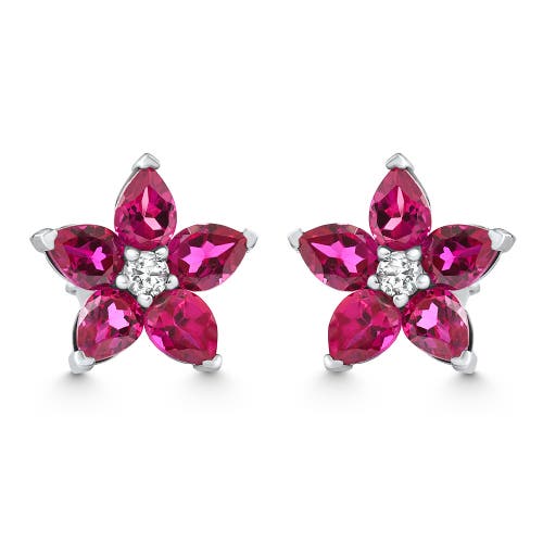 Bliss Diamond 2.19ct Ruby & Diamond Alexa Earrings 14k Gold Lab Grown