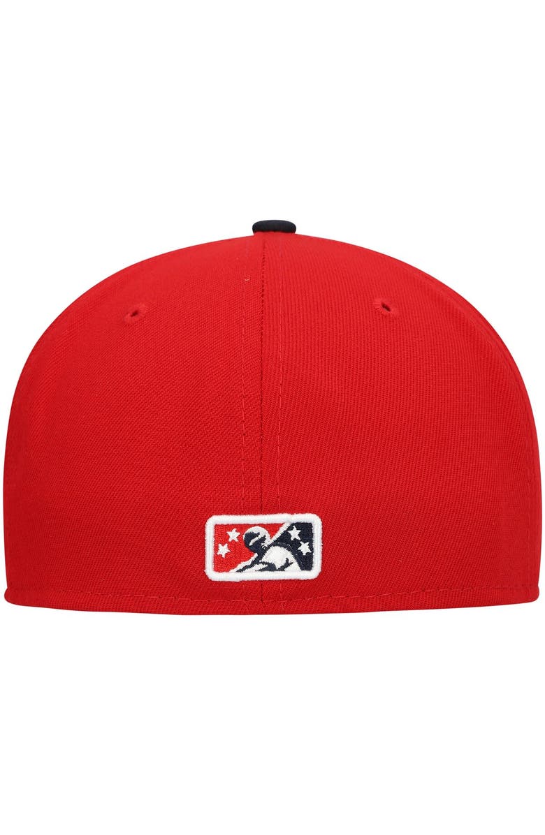 New Era Men's New Era Red Louisville Bats Authentic Collection Team Home 59FIFTY Fitted Hat, Alternate, color, Red