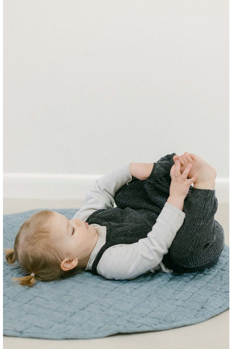Stone Washed Linen Quilted Playmat, Alternate, color, Denim Blue
