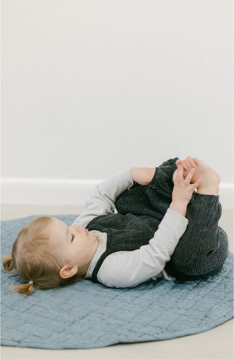 Creative Women Stone Washed Linen Quilted Playmat, Main, color, Denim Blue