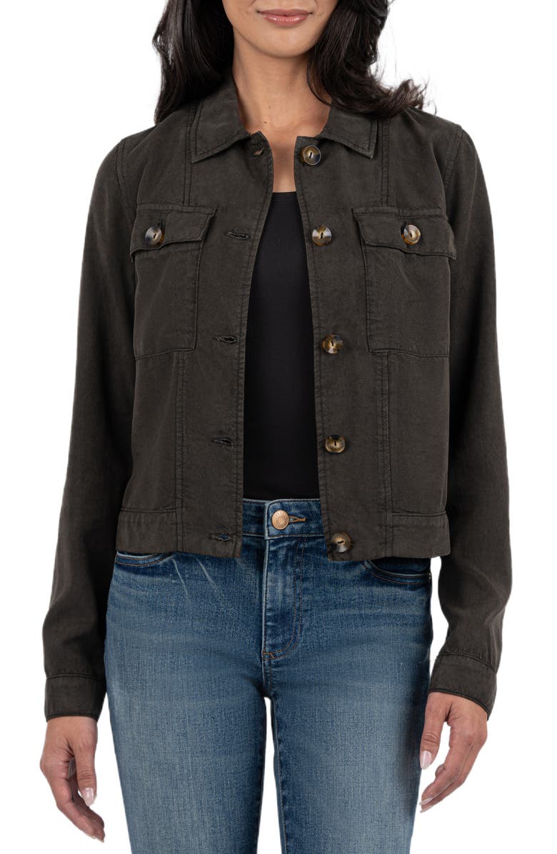 KUT from the Kloth Josalyn Lyocell Trucker Jacket, Main, color, 