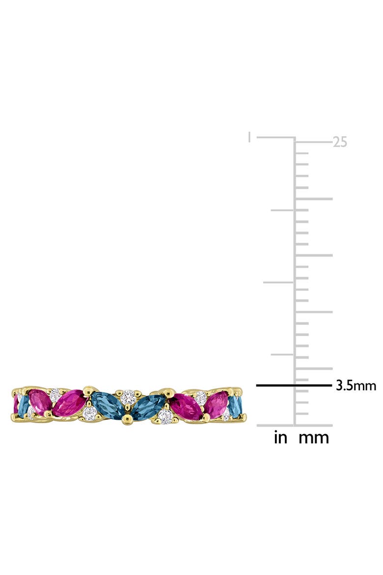 Rhodolite & London Blue Topaz Eternity Ring, Alternate, color, MULTI